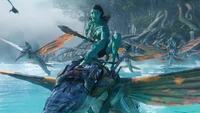 Navi Warrior Riding a Skywing in Avatar: The Way of Water