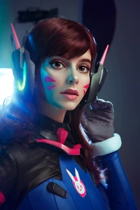 Cosplay de D.Va: Impressionante representação CGI em Overwatch papel de parede 4K