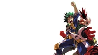 Deku et Kacchan : Héros en action de My Hero Academia