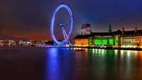 london eye, river thames, big ben, ferris wheel, landmark wallpaper