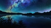 starry, stars, night, sky, milky way