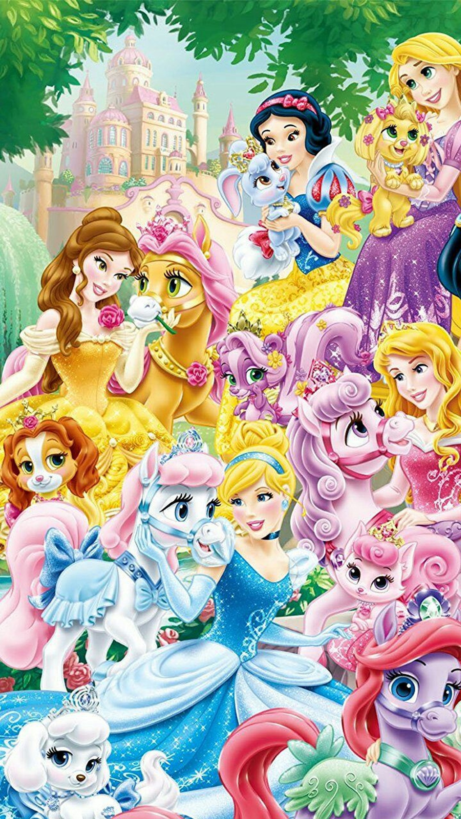 Baixar papel de parede princesa, princesas, lua, animais