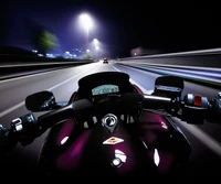 noche, moto morada