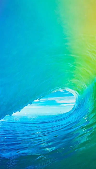 Vibrant Ocean Wave Wallpaper for iOS 9