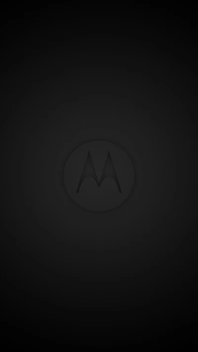 Logo minimaliste de Motorola sur un fond AMOLED noir