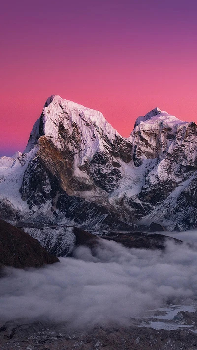 glacier, paysage, montagne, rouge, neige