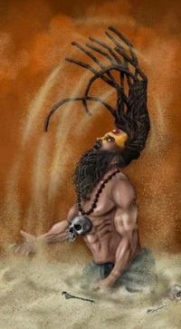 Aghori Baba Émergeant des Cendres Sacrées