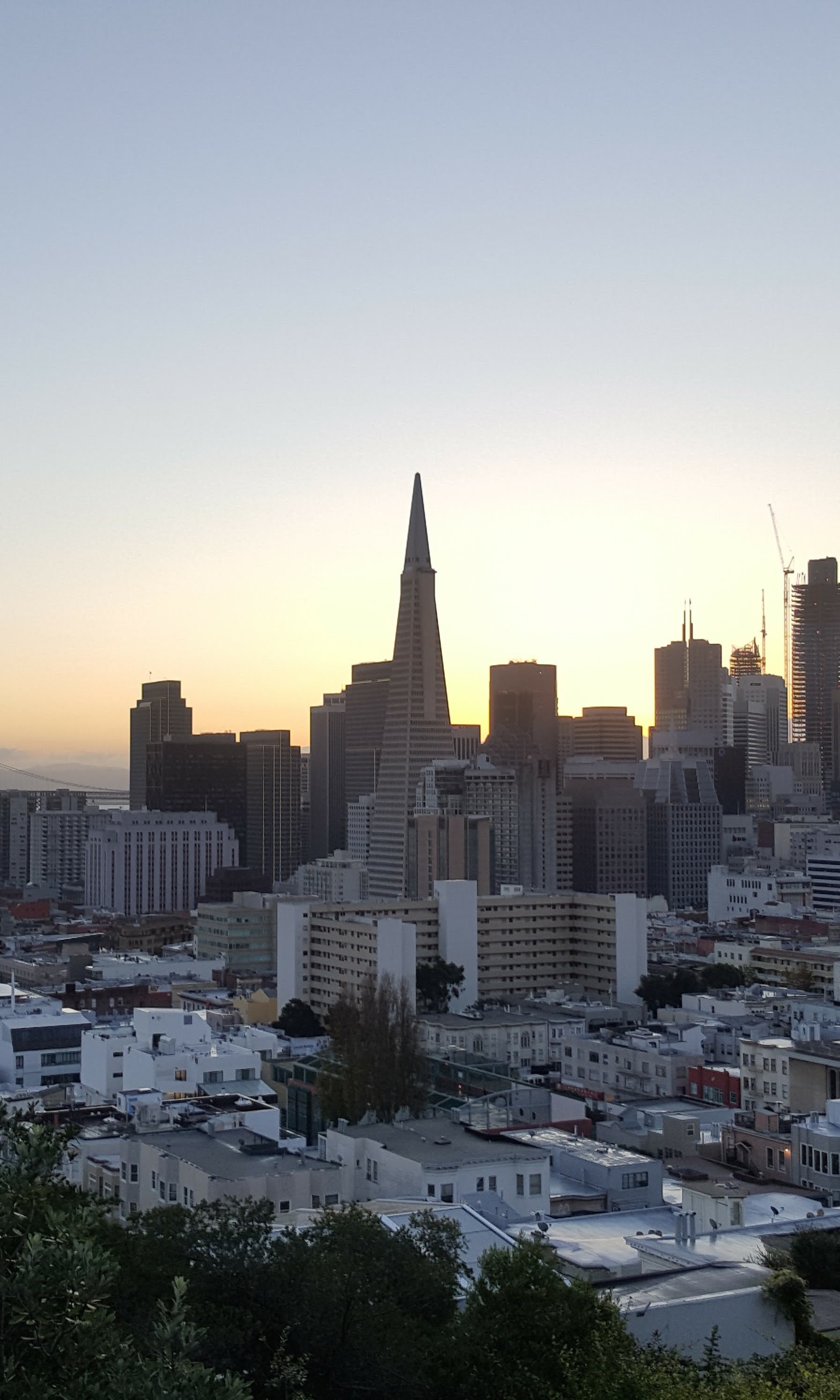 bridge, building, san francisco, skyline, sunrise wallpaper