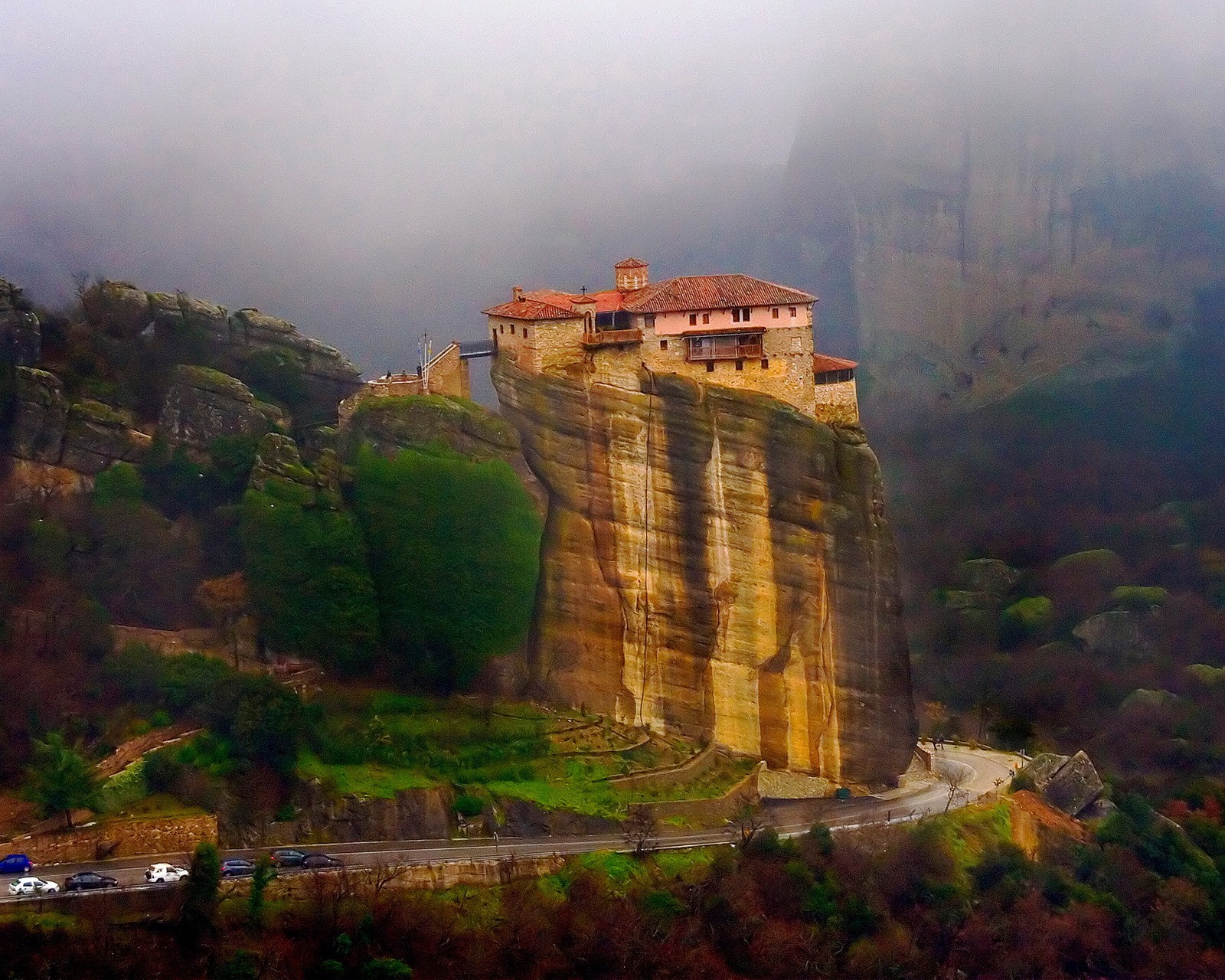 Téléchargez le fond d'écran falaise, galaxie, grèce, hd, paysage