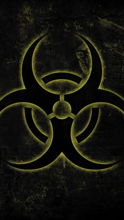 Sinal de aviso de biohazard em fundo desgastado