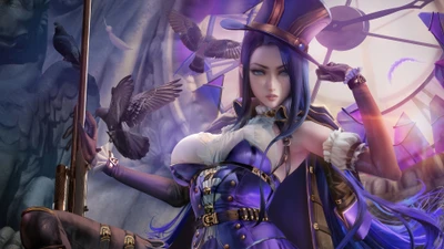 Caitlyn de Arcane: Uma Arte Marcante Inspirada em League of Legends