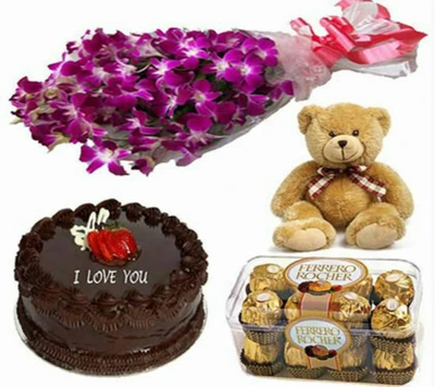 bear, cake, flowers, for your birthday, gifts