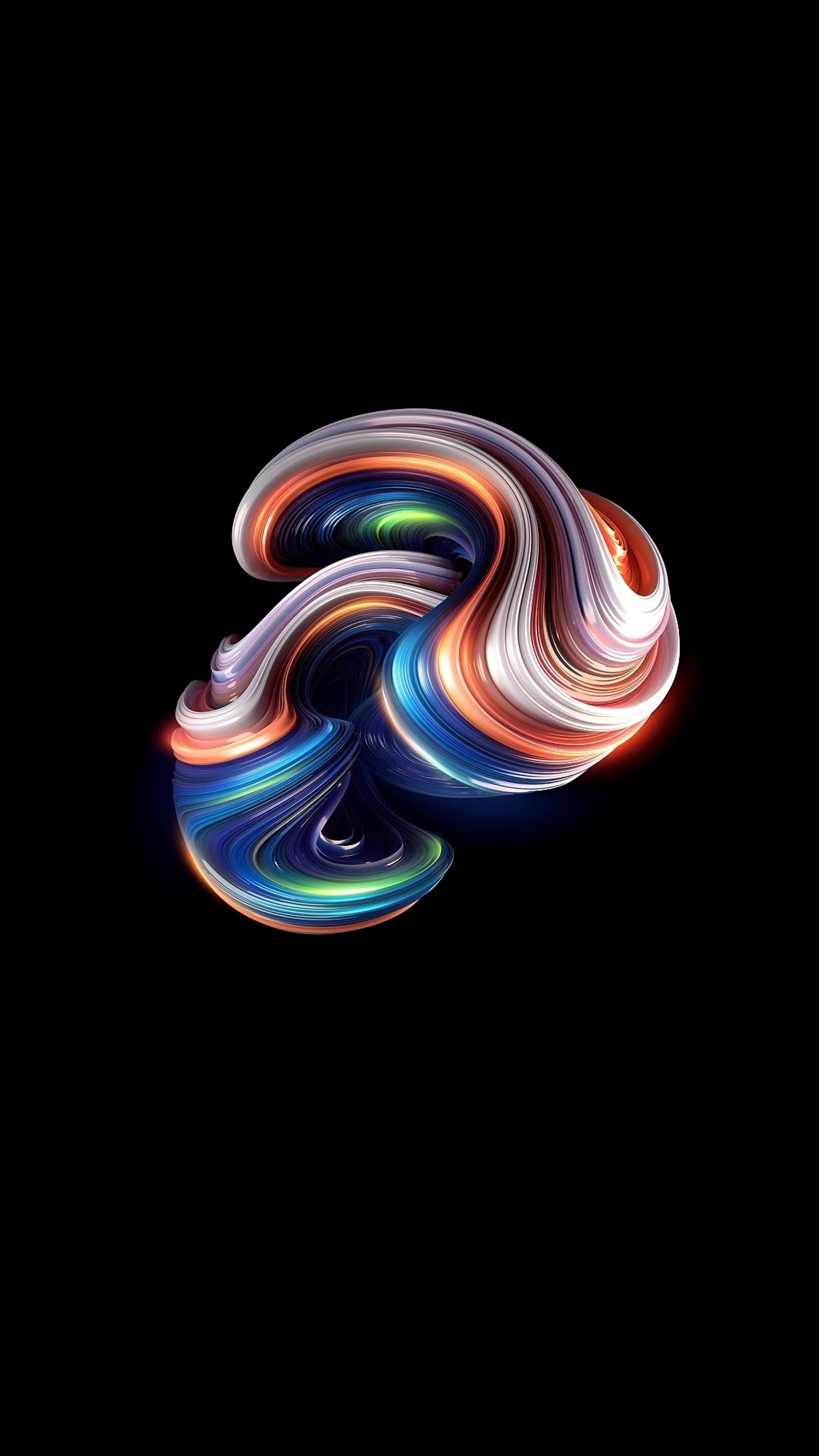 A close up of a colorful swirl on a black background (xiaomi, xiaomi mi, xiaomi mi 5, smartphone, colorfulness)