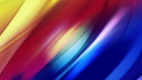 Vibrant Abstract Waves in Blue, Red, and Yellow