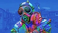 Vibrant Counter-Terrorist in Gas Mask - CSGO Artwork