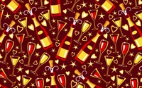 Festive Celebration Pattern with Champagne Bottles and Glasses