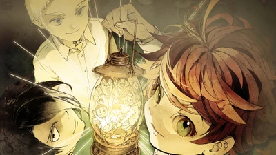 Emma, Ray e Norman iluminam a esperança em A Promised Neverland