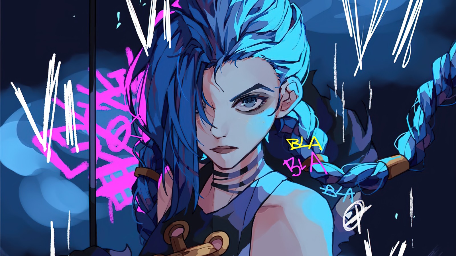 jinx, arcane series, tv series, arcane, lol wallpaper