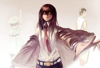 long hair, rintarou okabe, hairstyle, illustration, brown hair wallpaper