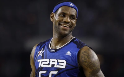 LeBron James showcasing athleticism and charisma in a vibrant basketball jersey during an NBA game.