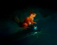 rodent, squirrel, illustration, darkness, space wallpaper