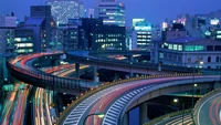 highway, road, cityscape, urban area, metropolis wallpaper