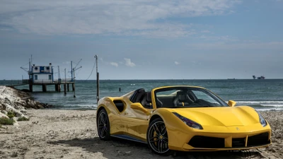 Ferrari 458 Spider: Удивительный спортивный автомобиль у моря.