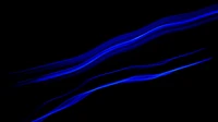 Neon Electric Blue Waves on Black Background