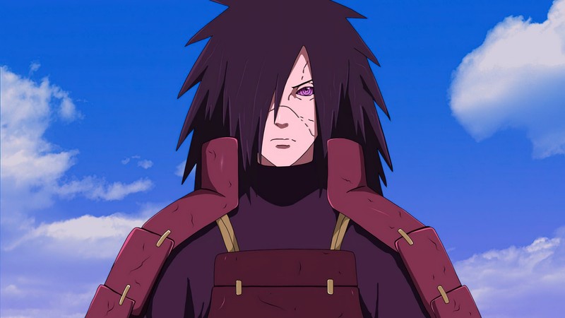 Близкий план человека с очень длинными волосами (мадара учиха, madara uchiha, произведение искусства, naruto, аниме)