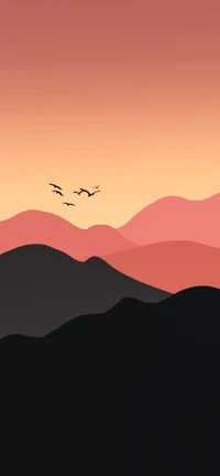 bird, atmosphere, ecoregion, afterglow, mountain wallpaper