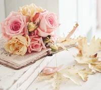 background, flowers, petals, pink, roses wallpaper