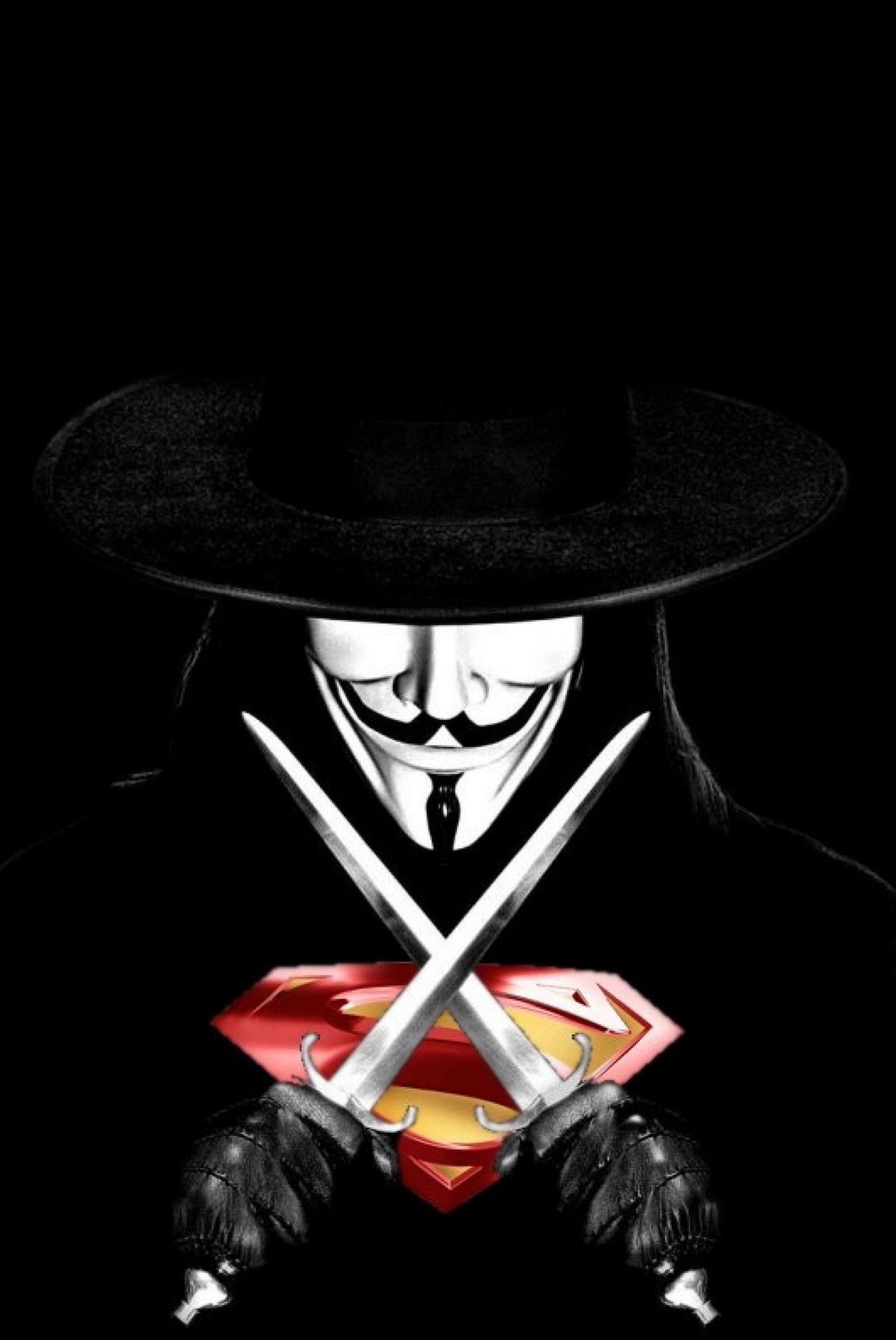 superman logo, v for vendetta wallpaper