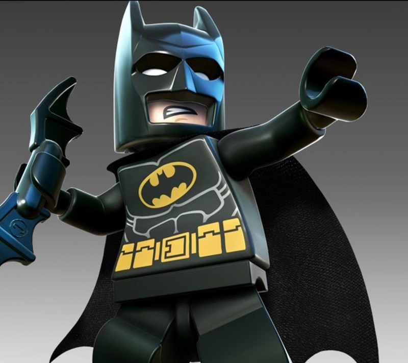 Personnage batman en lego avec une chauve-souris sur la poitrine et un marteau à la main (génial, amour)