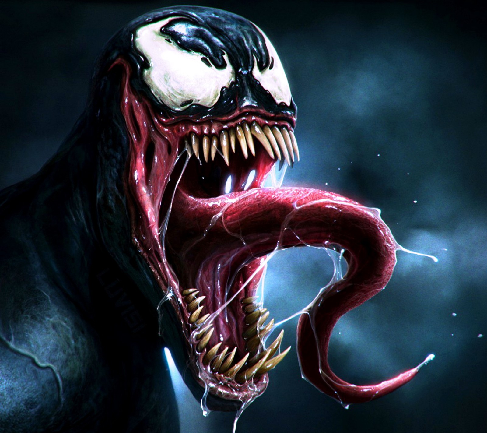 Venom es un personaje de los cómics de marvel (arte, diseño, fantasía, pintura)