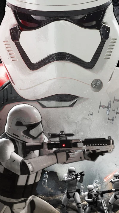 Ataque épico dos stormtroopers de Star Wars: O Despertar da Força