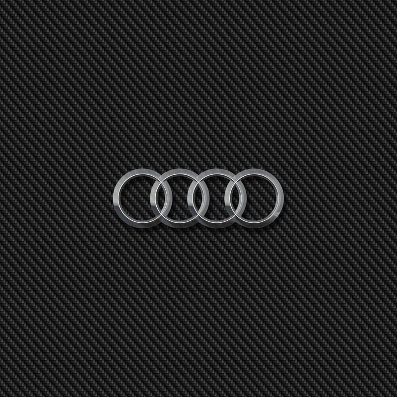 Логотип audi на черном углеродном фоне (audi, логотип)