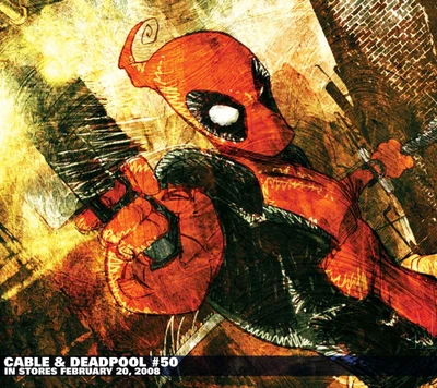 Deadpool en action : Art de couverture Cable & Deadpool #50