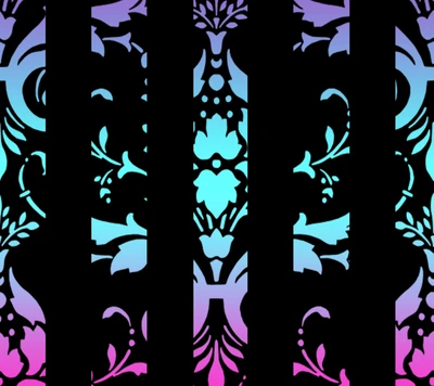 Vintage Damask in Pastel Hues: Abstract Pink, Purple, and Teal Design