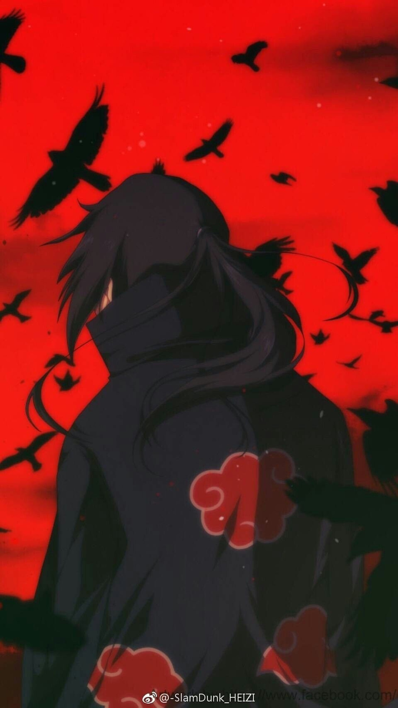 Anime image of a woman with long hair and a black outfit (uchiha, itachi, naruto, akatsuki, anime)