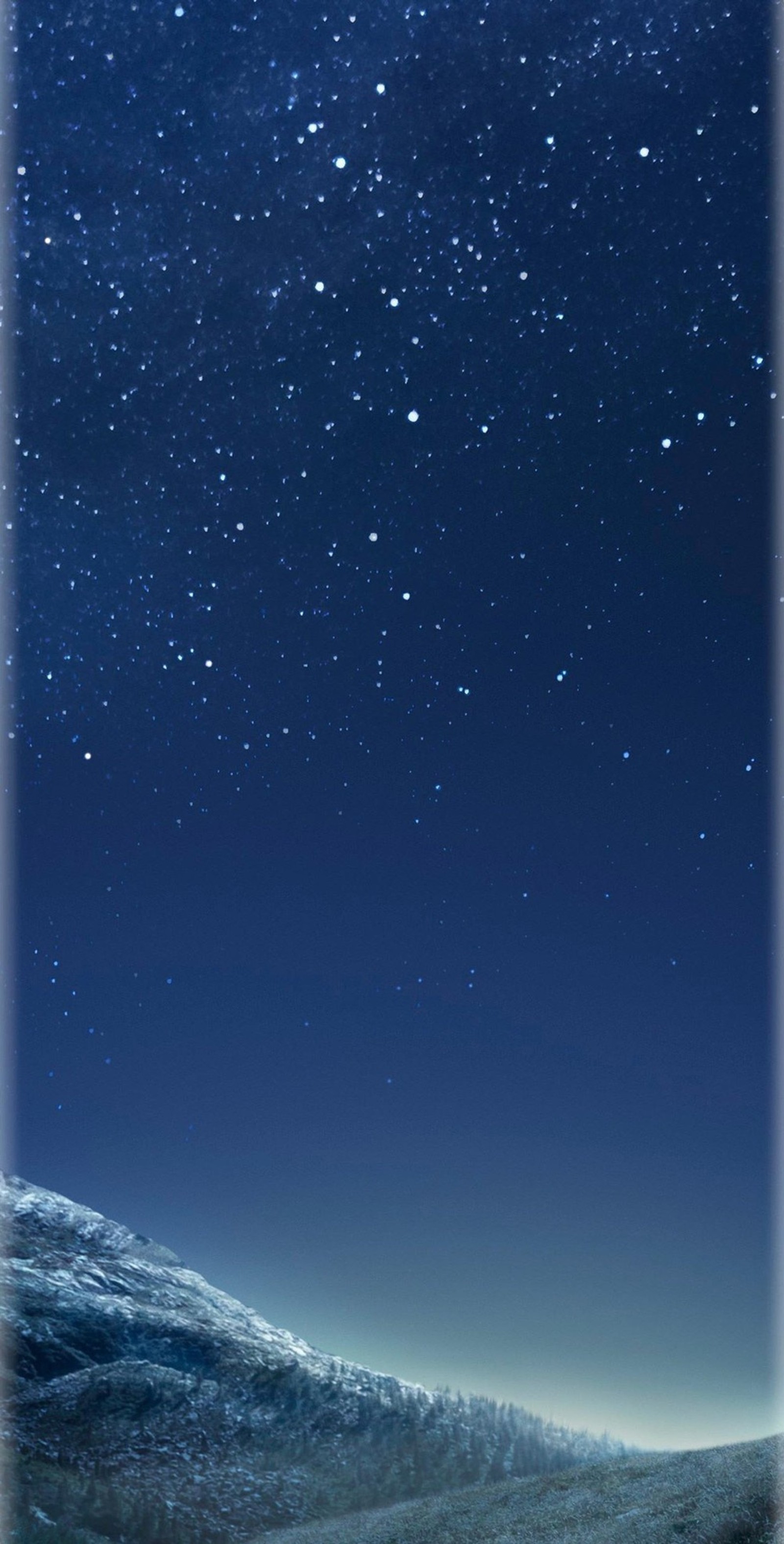 A close up of a cell phone with a starr sky in the background (blue, edge, galaxy, night, note)