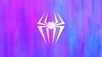 gwen stacy, logotipo, fondo colorido, spider man a través del spider verso, spider man across the spider verse