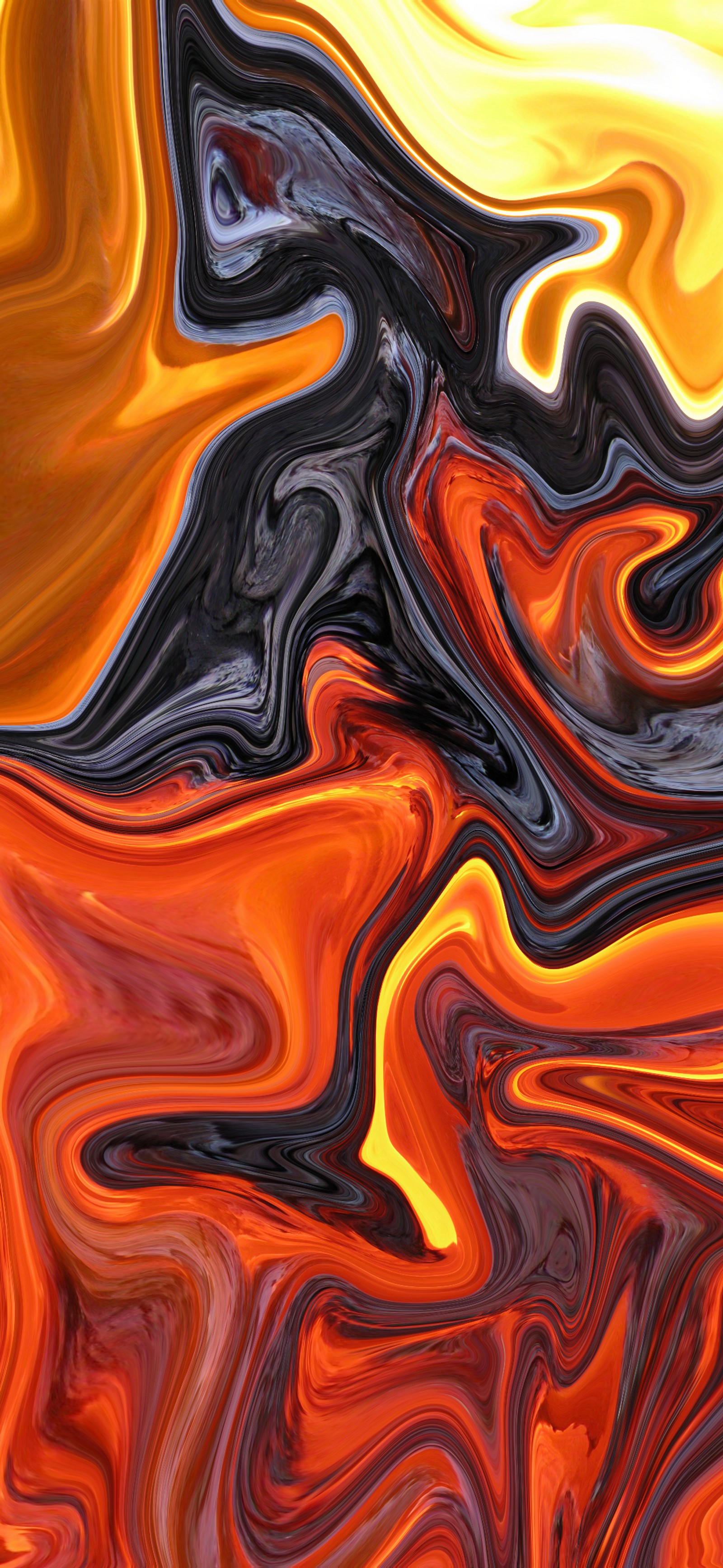 A close up of a painting of a red and black swirl (light, art paint, design, visual arts, art)