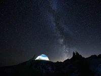 Camping Under the Milky Way: A Starry Night in the Mountains