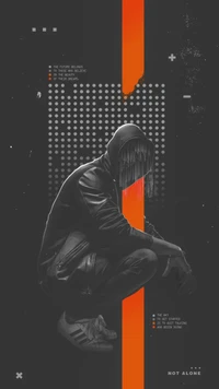 Not Alone: A Dark Graphic Illustration of Isolation and Resilience