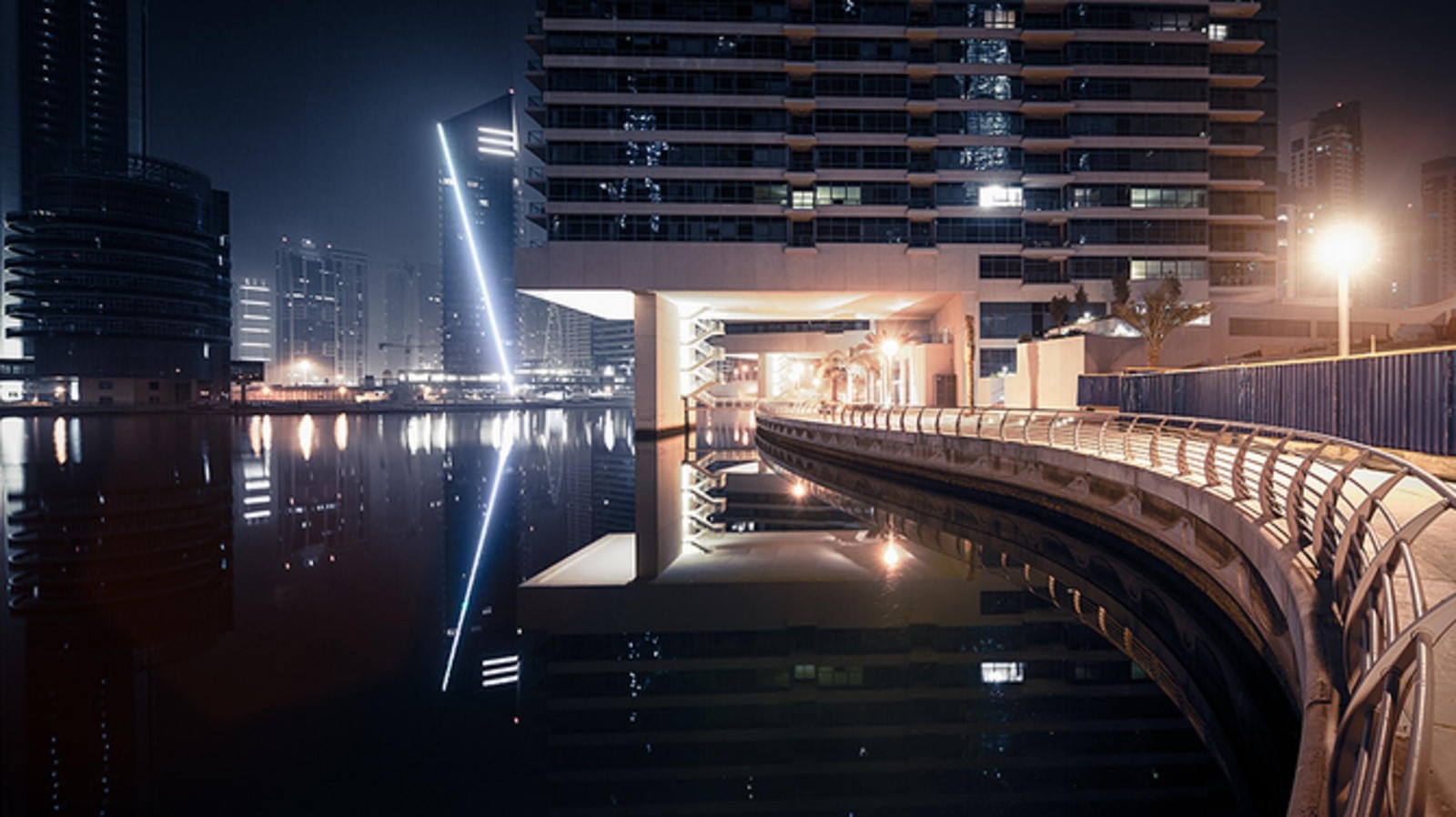 reflection, skyscraper, night, architecture, city wallpaper