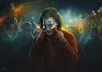 Joker im kosmischen Chaos: Eine dunkle digitale Illustration