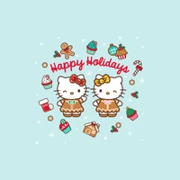 Festliche Hello Kitties, die die Freude von Weihnachten feiern