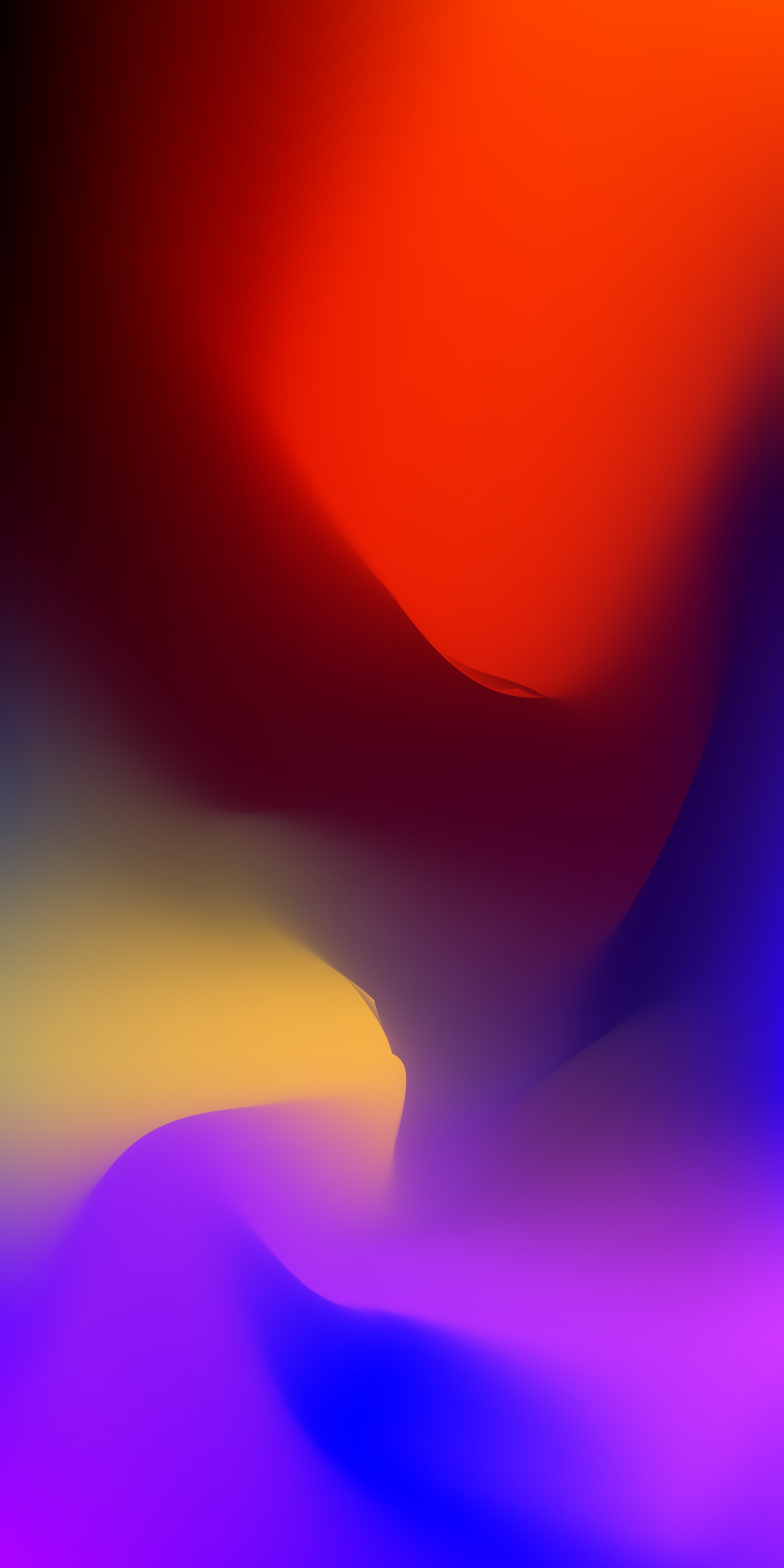 Fond abstrait avec une image floue d'une vague colorée (orange, violet, art, magenta, bleu électrique)