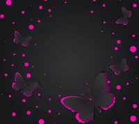 diseño abstracto, mariposas, pink black background