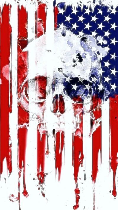 American Flag with Skull Design